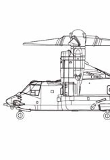1/350 舰船模型系列 No.14 EX-1 日本陆上自卫队 鱼鹰(V-22) V-22倾转旋翼机 4机SET 
