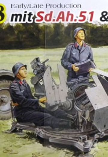 1/35 WW.II 德军 20mm 防空炮 Flak38 初期/ 后期生产型 (2in1) ＆Sd.Ah.51 拖车&炮兵 | Hpoi手办维基