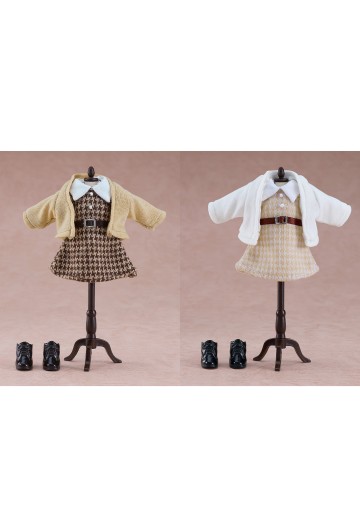 粘土娃 服装套组 校园穿搭：女孩（米色/白色） | Hpoi手办维基