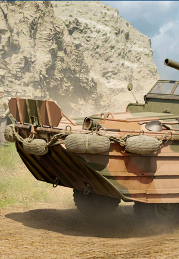编号:63540 1/35 装甲车辆系列 GMC DUKW-353两栖运输车带105毫米榴弹炮