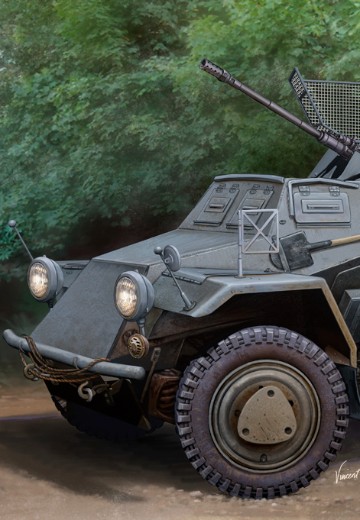 编号:83815 1/35 装甲车辆系列 德国 德国 Sd.Kfz.222装甲侦察车（1批次）