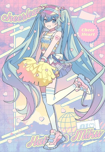初音未来 x 良笑社 插画大赛 第3回「啦啦队」初音未来 | Hpoi手办维基