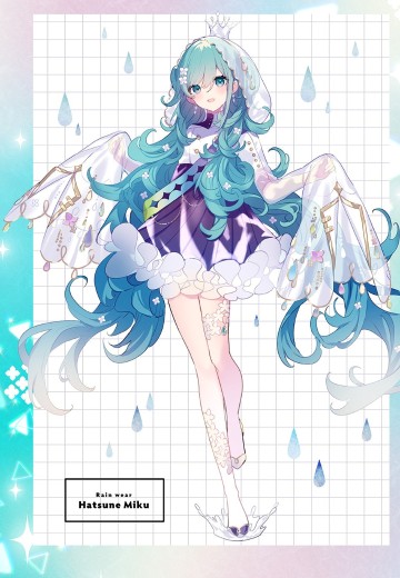 初音未来 x 良笑社 插画大赛 第6回 「雨衣」 初音未来