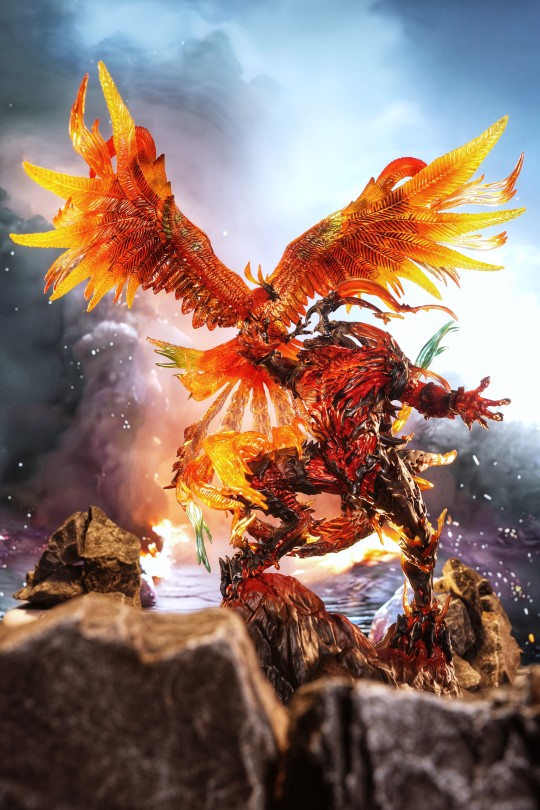 最终幻想16豪华版特典雕像 伊芙利特vs不死鸟