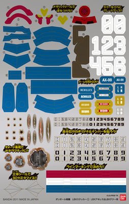 ダン铁球戦机 LBXステッカー(1) LBXアキレス＆LBXデクー用