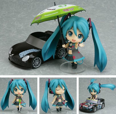 粘土人 #075 赛车良笑和VOCALOID 初音未来 黑色版