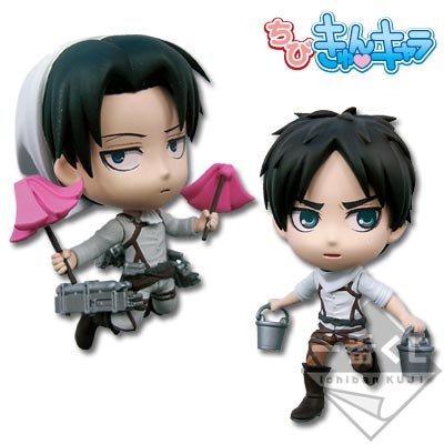 ちびきゅんｷｬﾗ 一番赏 进击的巨人～飞べ!调査兵団!!～ 进击的巨人 リヴァイ Cleaning ver. 