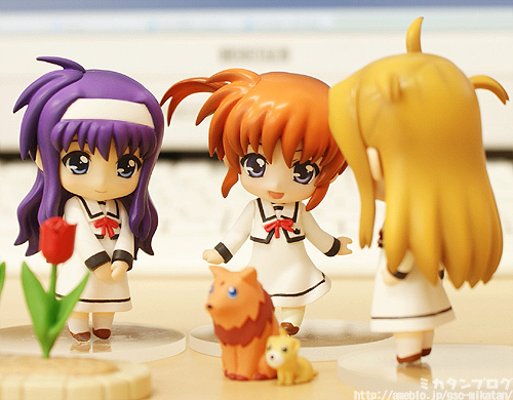 迷你黏土人 魔法少女奈叶MOVIE 1st 艾莉莎・バニングス&尤诺・斯克莱亚 School Uniform 