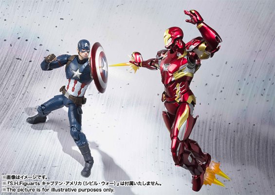 玩具反斗城限定 S.H.Figuarts 美国队长（内战）和钢铁侠Mark46 特别盒装