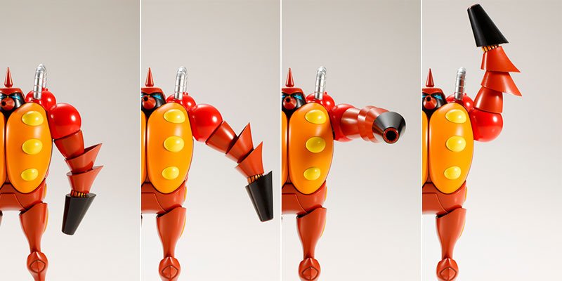 昭和模型少年クラブ 新造人间キャシャーン 火炎放射ロボット(フレンダー ミニ手办付き)