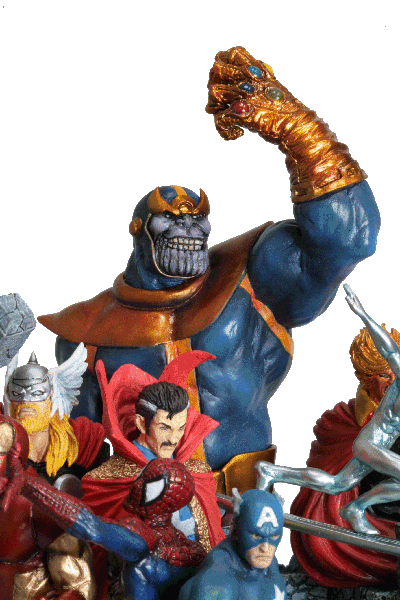 ジオラマ The Infinity Gauntlet Adam Warlock&美国队长&Dr. Strange&Galactus&Hate&钢铁侠&Kronos&Living Tribunal&Lord Chaos&Love&Master Order&シルバーサーファー&スパイダーマン&Thanos&The Stranger&ブレイド&Uatu the Watcher 