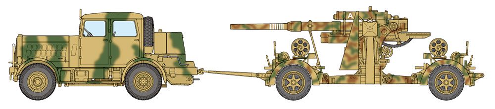 37027 1/48德国重型牵引车SS-100·88毫米炮FLAK 37防空炮