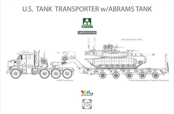1/72 美国 陆军 M1070＆M1000 70吨坦克运输车 ＆M1A2 SEP艾布拉姆斯TUSKII主坦克