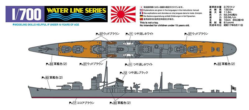 1/700 水线系列 No.426 日本海军驱逐舰 秋月