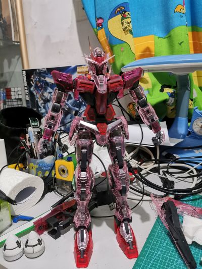 PG 机动战士高达00 GN-0000 00高达 &GN-0000 00高达&GN-0000 + GNR-010 00斩击强化模组 Trans-Am模式Raiser Clear Color Body