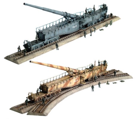 1/144 WW.II 德军 280mm K5E 列车砲“LEOPOLD”（装甲灰+暗黄色） 2辆套装 