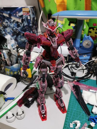 PG 机动战士高达00 GN-0000 00高达 &GN-0000 00高达&GN-0000 + GNR-010 00斩击强化模组 Trans-Am模式Raiser Clear Color Body