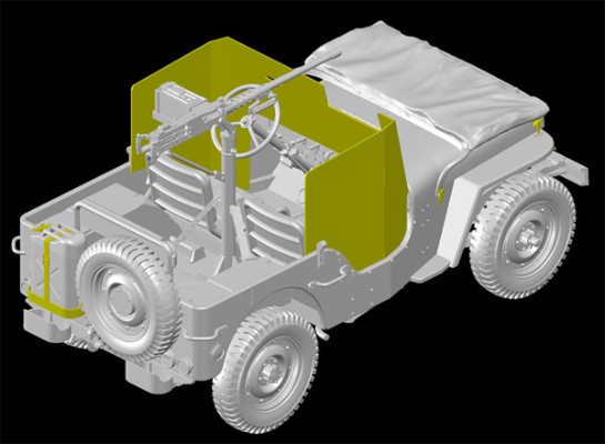 1/35 WW.II 德军 装甲1/4吨 4×4卡车 .50机枪 (3in1) 