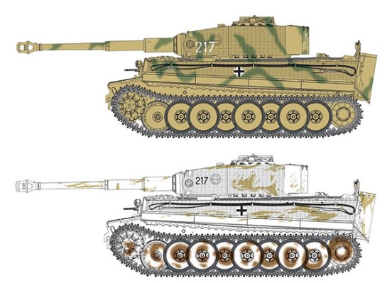 1/35 WW.II 德军 虎式 I型 中期生产型 w/Zimmerit防磁装甲 奥托・卡尔尤斯(马利诺夫卡之战1944)
