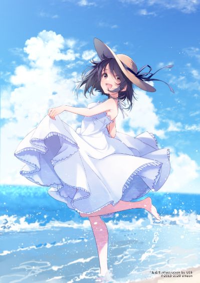 在海边