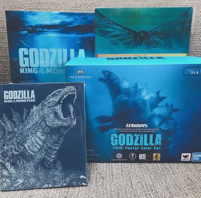 万代 s.h.monsterarts 哥斯拉2019 bd限定 海报色