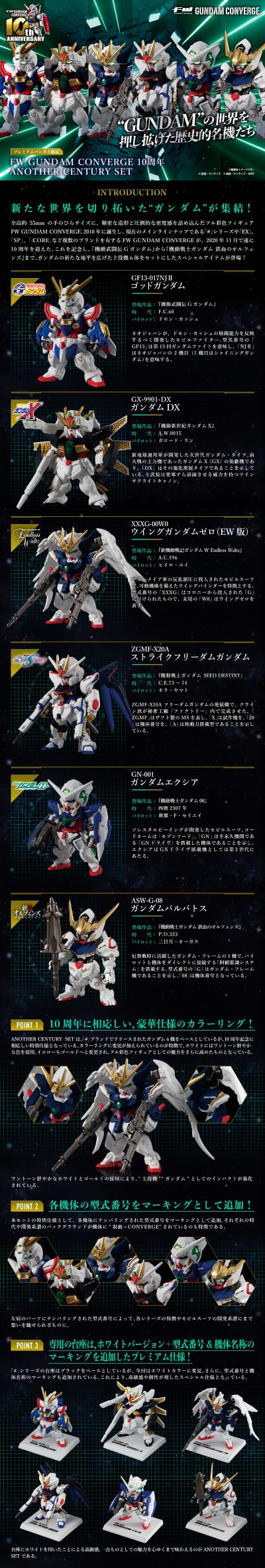 FW GUNDAM CONVERGE 10周年 另一个世纪 套装