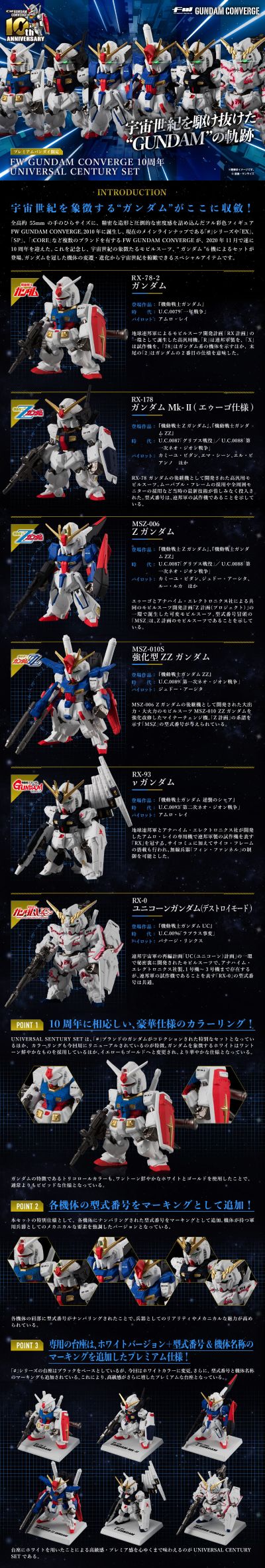 FW GUNDAM CONVERGE 10周年 宇宙世纪 套装