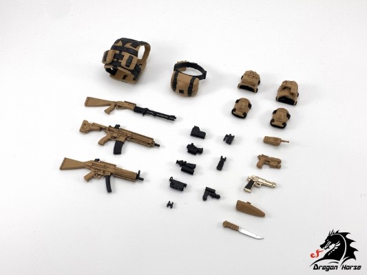 DH-E001AD 1/12可动人偶使用 装备套装A(突击) 沙漠Ver.