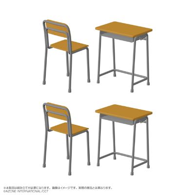 学校的书桌和椅子