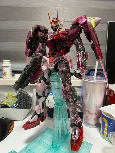 PG 机动战士高达00 GN-0000 00高达 &GN-0000 00高达&GN-0000 + GNR-010 00斩击强化模组 Trans-Am模式Raiser Clear Color Body