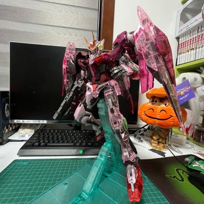 PG 机动战士高达00 GN-0000 00高达 &GN-0000 00高达&GN-0000 + GNR-010 00斩击强化模组 Trans-Am模式Raiser Clear Color Body