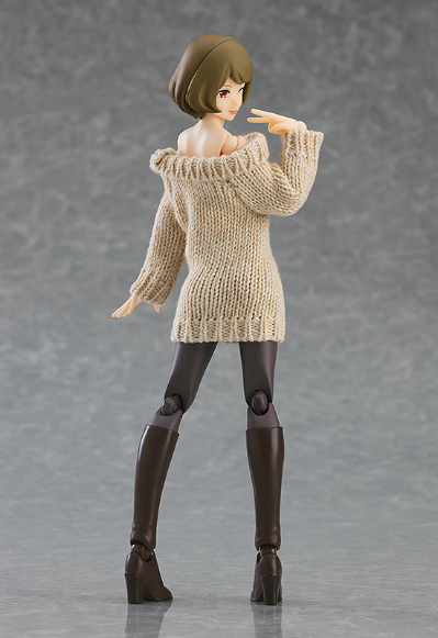 figma#574 女性素体 （千秋）与 露肩毛衣连衣裙