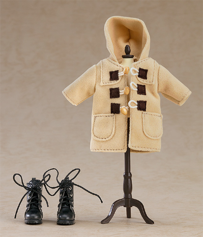 粘土娃 保暖套装 靴子 与 牛角扣大衣（米白色/橘色）