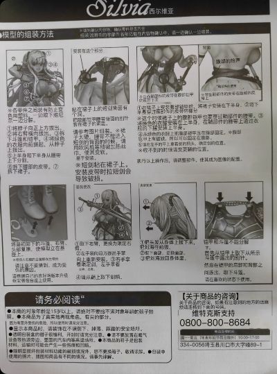 一张翻译过的说明书。对于这手办来说，这玩意还是挺需要的。。