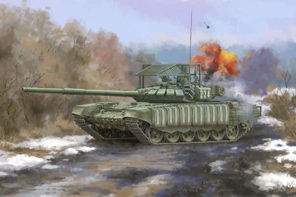 编号：09610 1/35 装甲车辆系列 俄罗斯 T-72B3 坦克 带4S24反应装甲及栅栏