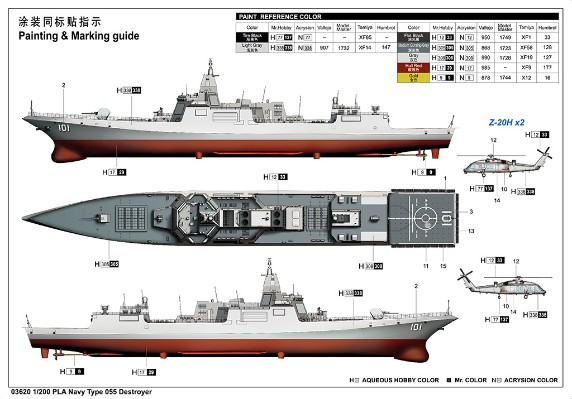 编号:03620 1/200 世界战舰系列 中国海军055型导弹驱逐舰