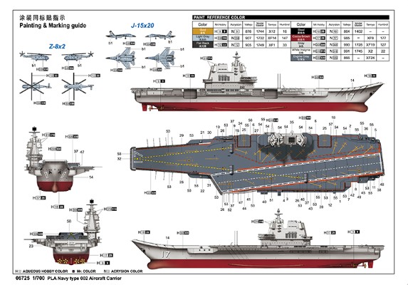 编号：06725 1/700 世界战舰系列 中国海军 002型航母