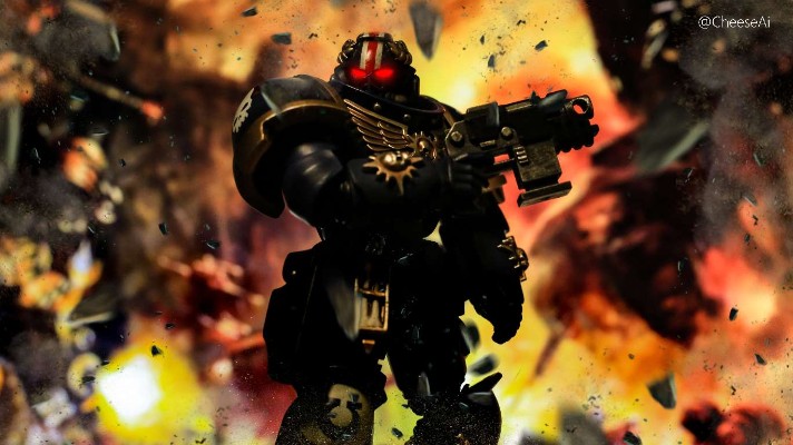 战锤40000 极限战士 手持动力剑的原铸副官 阿加兰斯