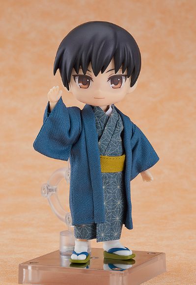 粘土娃 服装套组 和服 男孩（藏青色/灰色）
