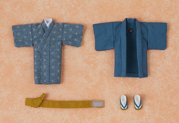 粘土娃 服装套组 和服 男孩（藏青色/灰色）