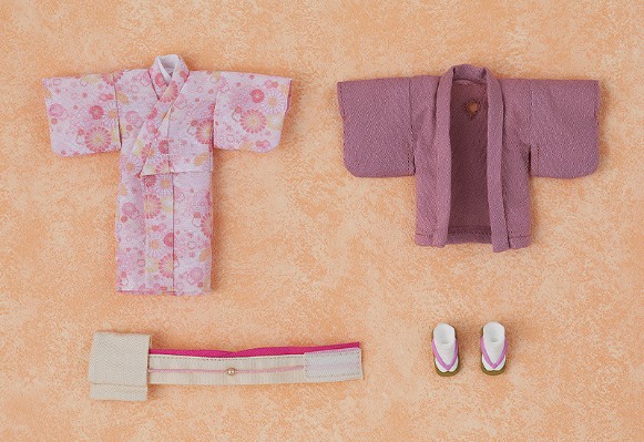 粘土娃 服装套组 和服 女孩 （粉红色/绿色）