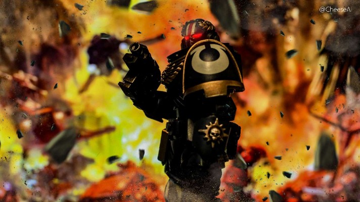 战锤40000 极限战士 手持动力剑的原铸副官 阿加兰斯