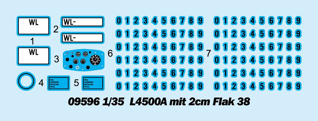 编号:09596 1/35 装甲车辆系列 L4500A装甲车搭载2cmFlak38防空炮