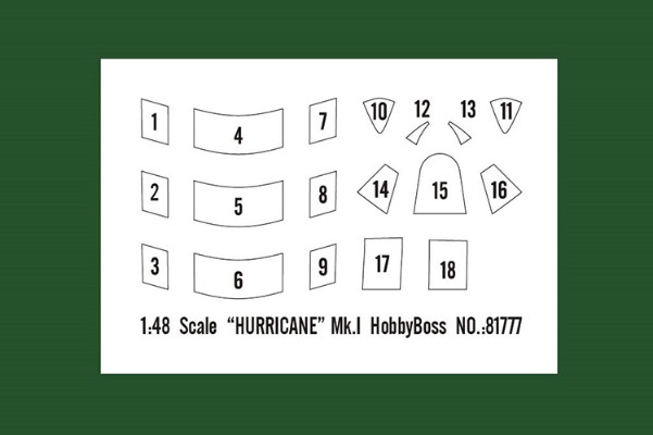 编号：81777 1/48 军用飞机系列 英国“飓风”Mk.I