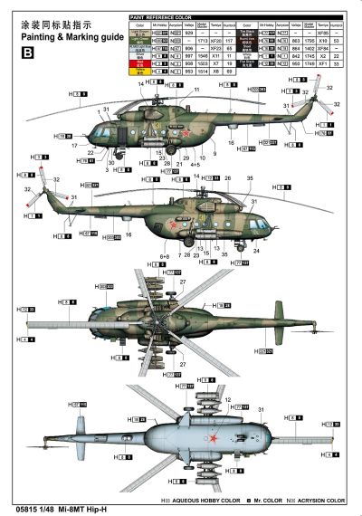 编号：05815 1/48 军用飞机系列 米-8“河马”直升机