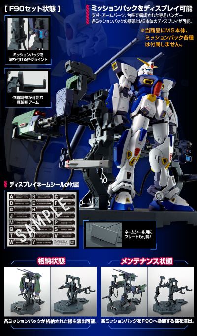 MG 机动战士高达F90 F90高达配件 作战装备架 两件套
