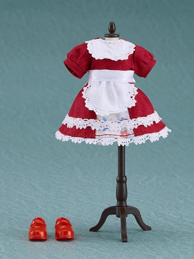 粘土娃 服装套组 复古连身裙（红色/黑色）
