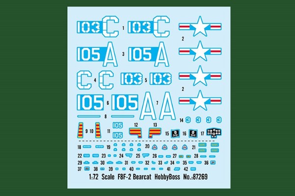 编号:87269 1/72军用飞机系列 美国F8F-2“熊猫”战斗机