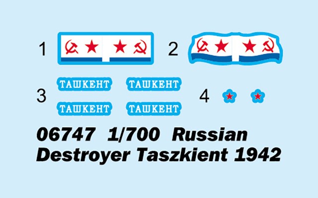 编号：06747 1/700 世界战舰系列 俄罗斯“塔什干”驱逐舰 1942