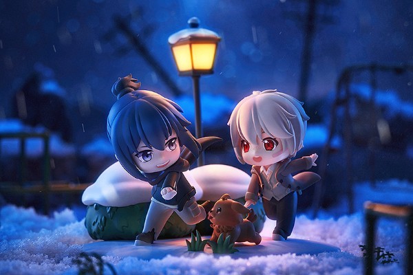 Q版场景手办 未來都市NO.6 紫苑+老鼠 遥远的雪夜